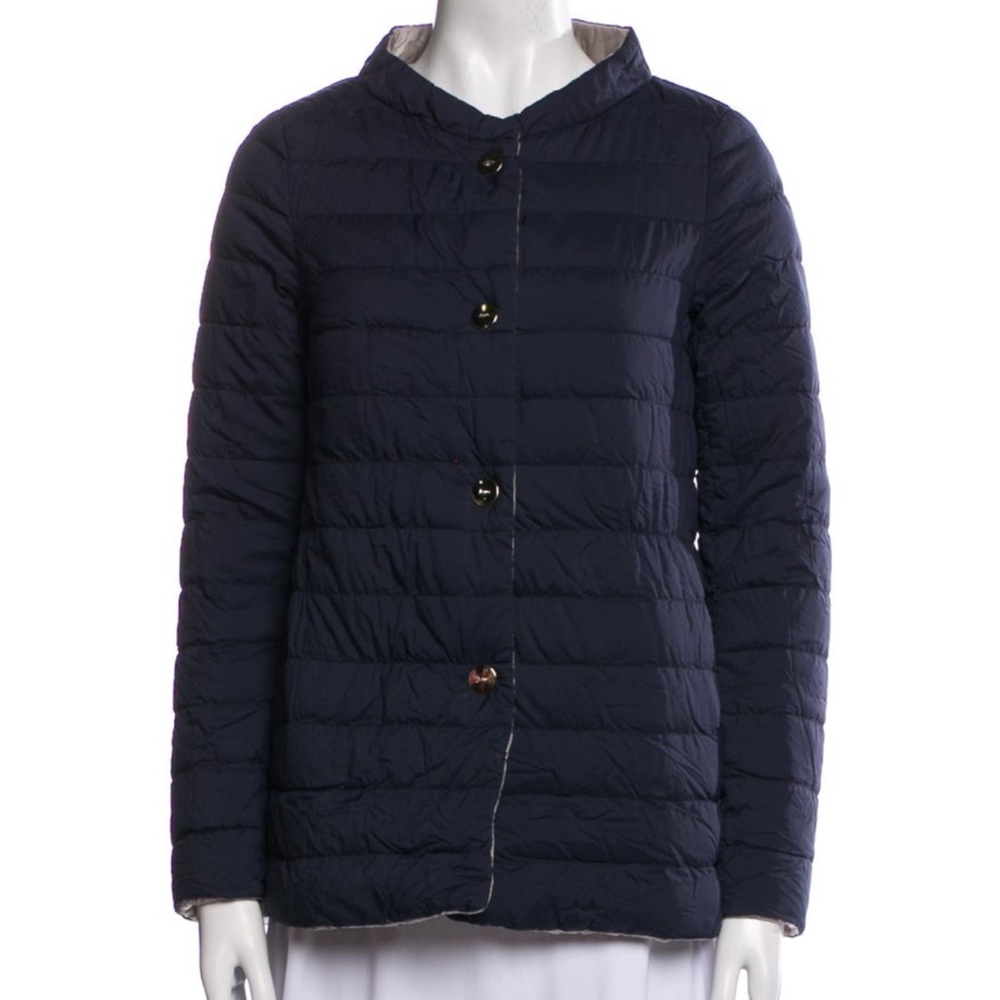Herno Women's Navy/ champagne  reversible Puffer Jacket xs